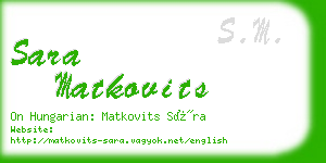 sara matkovits business card